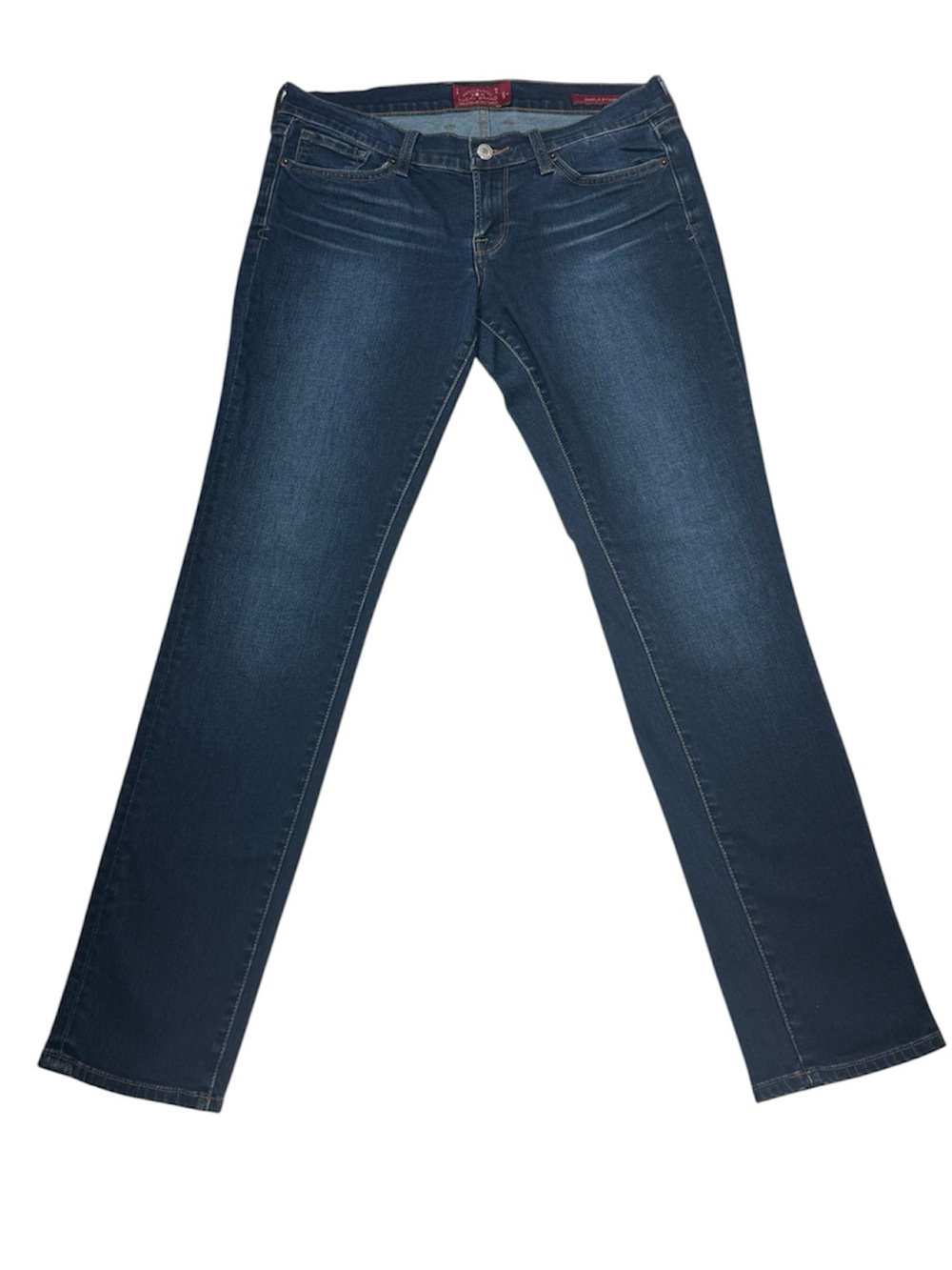 Lucky Brand Charlie Skinny Jeans Size 6 Dark Wash Stretch Denim Low Rise